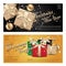 2 Banner Merry Christmas &Â Happy New Year Template background